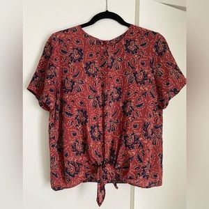 Madewell short sleeved patterned top